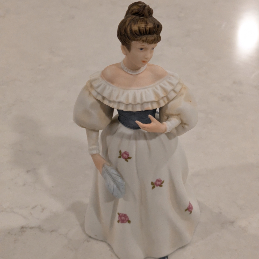Vintage Homco 1980s Porch Collectible Figurine Victorian Lady "Belle Of The Ball